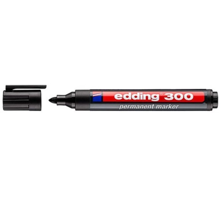 Edding 300 Permanent Markers 1,5-3,0mm Round Waterproof Black