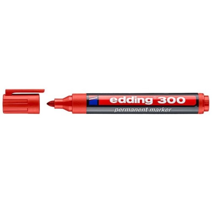 Edding 300 Permanent Markers 1,5-3,0mm Round Waterproof Red