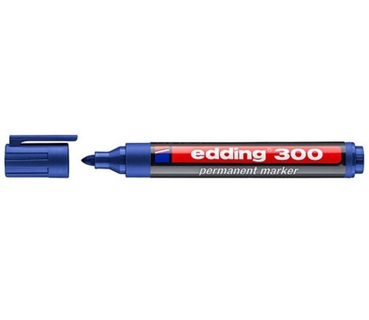 Edding 300 Permanent Markers 1,5-3,0mm Round Waterproof Blue