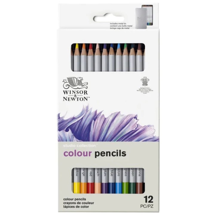 W&N Studio Collection Pencils Colour Pencil x12 Tin Set