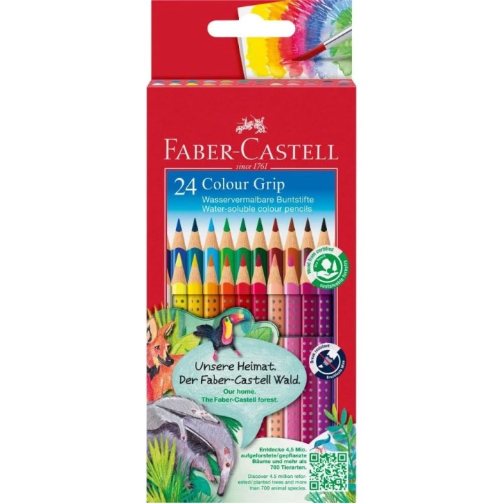 Faber Castell Colour Grip colour pencil cardboard wallet of 24