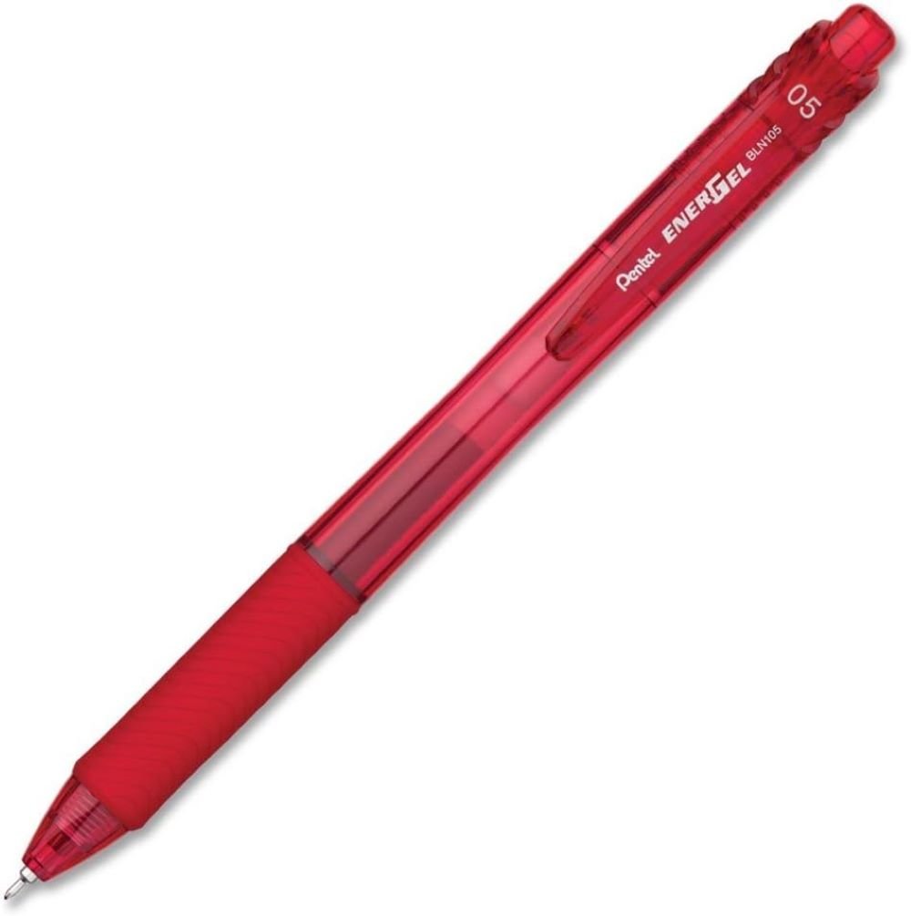 Pentel Energel BLN-105-C Roller Gel Pen 0.5 Red