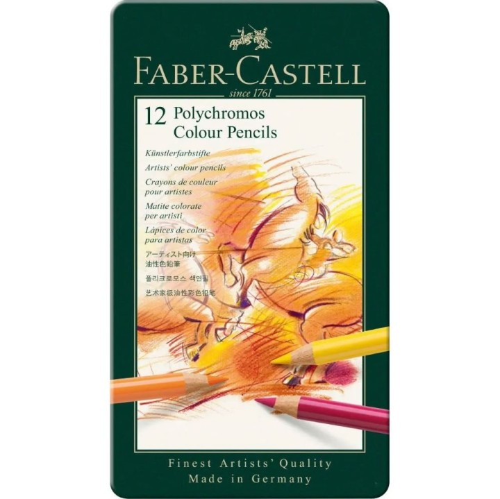 Faber Castell Polychromos colour pencil tin of 12