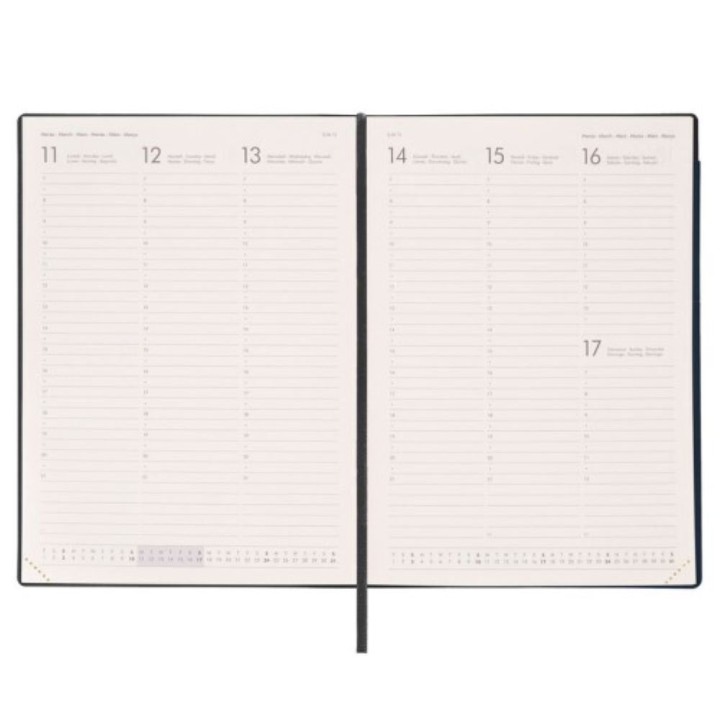 2025 Week to View Diary with Vertical Layout Black