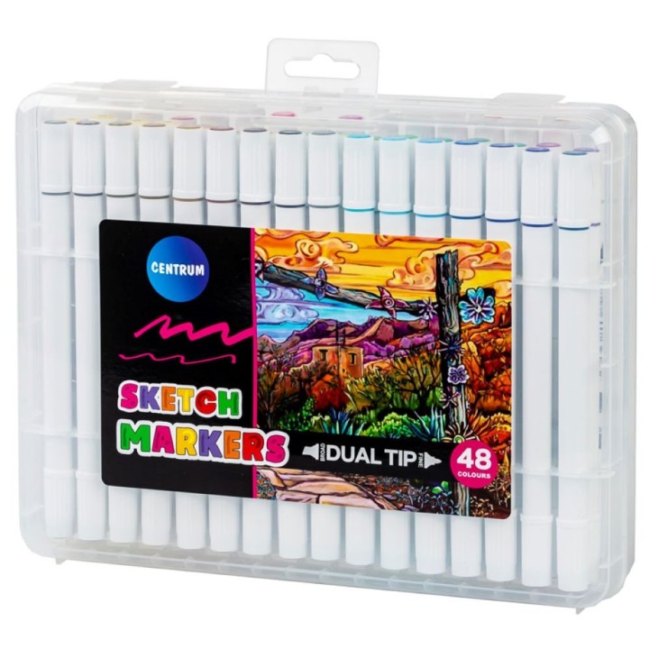 DUAL-TIP SKETCH MARKERS set of 48 text markers Centrum