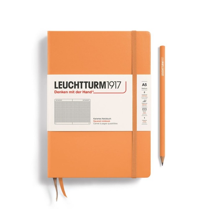 Notebook Medium (A5), hardcover, 251 numbered pages, apricot, squared