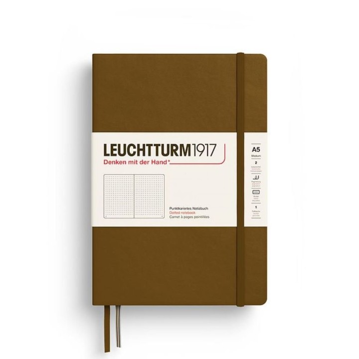 Notebook Medium (A5), Hardcover, 251 numbered pages, Spice Brown, dotted