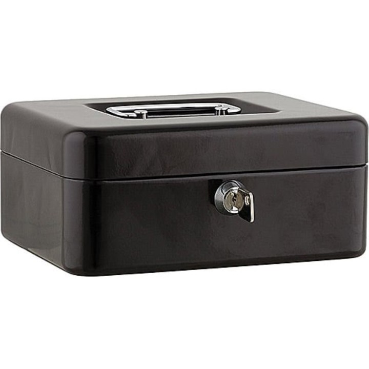 SAX Cash Box with Key Lock 20x16x9cm Black