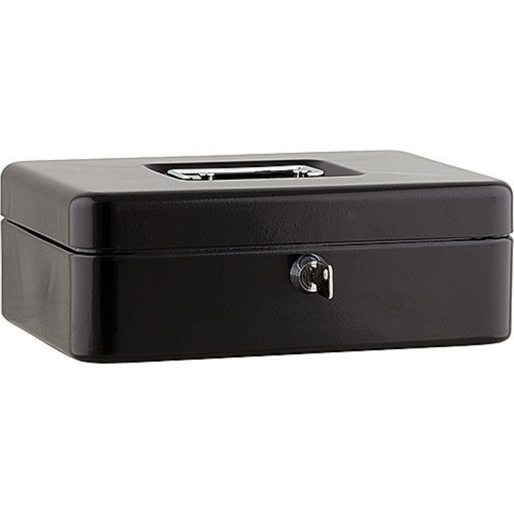 SAX Cash Box with Key Lock 25x18x9cm Black