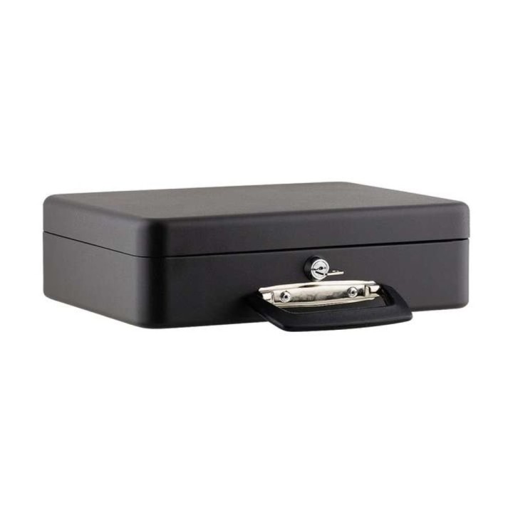 SAX Cash Box with Key Lock 30 x 23 x 9 cm Black