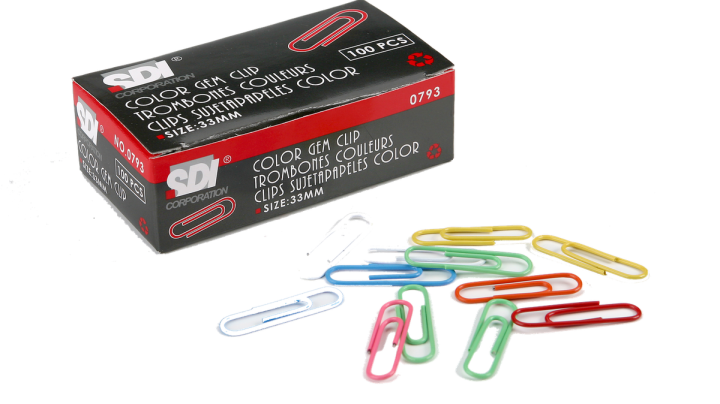 Coloured Paper Clips 33 mm