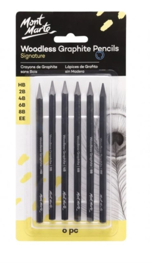 Woodless Graphite pencils 6 pcs Mont Marte