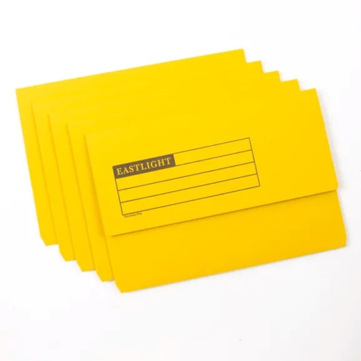 Eastlight Document Wallet Foolscap Yellow 100% Recycled Paper