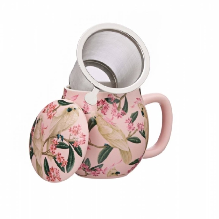 LAVIADELTE, Tea Mug, 350cc, Camilla,  with Lid n Infuser