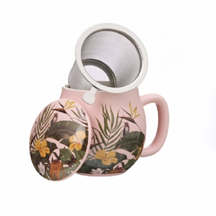 LAVIADELTE, Tea Mug, 350cc, Camilla,  with Lid n Infuser