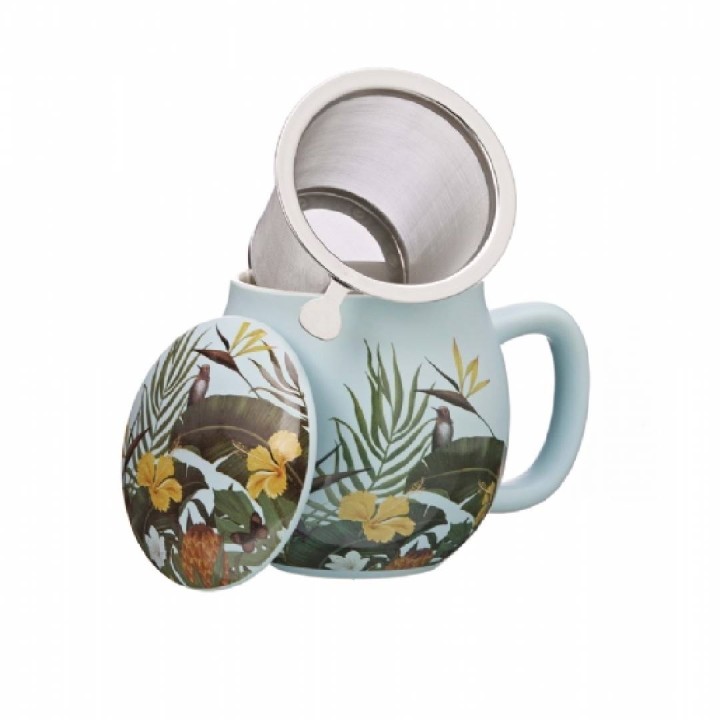 LAVIADELTE, Tea Mug, 350cc, Camilla,  with Lid n Infuser