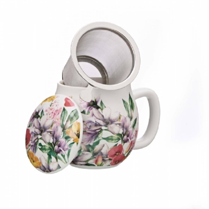 LAVIADELTE, Tea Mug, 350cc, Camilla,  with Lid n Infuser