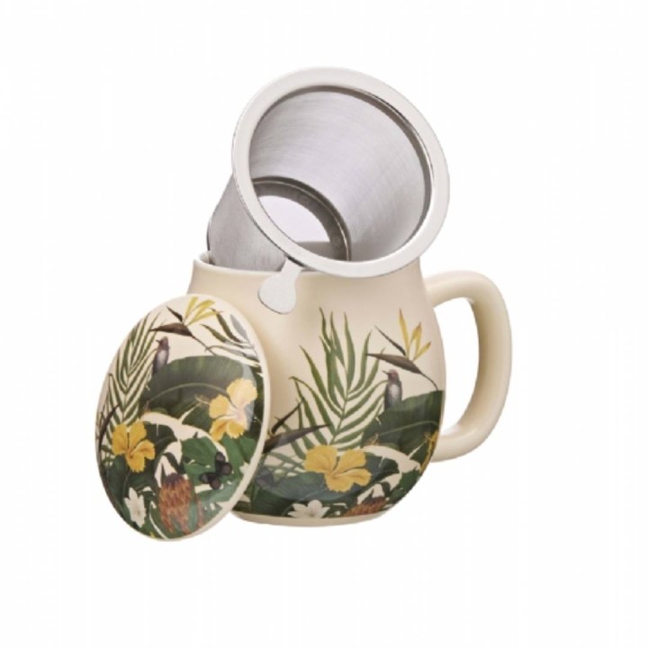 LAVIADELTE, Tea Mug, 350cc, Camilla,  with Lid n Infuser