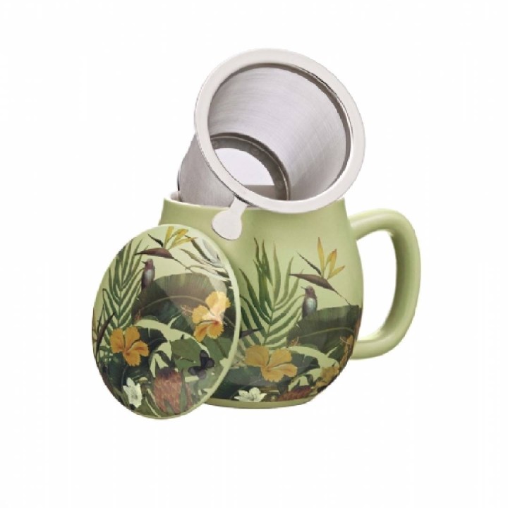 LAVIADELTE, Tea Mug, 350cc, Camilla,  with Lid n Infuser