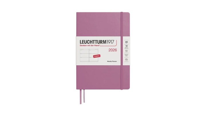 Weekly Planner 2026 Medium HC A5 ,Dusty Rose, Lined