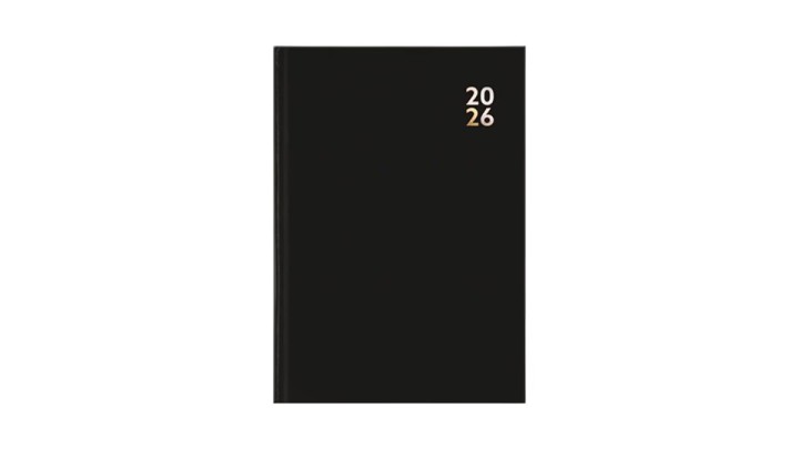 2026 Diary Deluxe A5 Day to Page Hard Cover Black