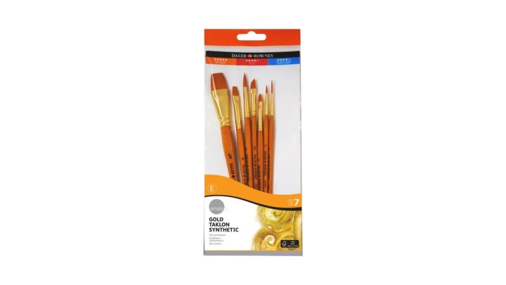 Daler Rowney Gold Taklon Synthetic Brush Set 7 pcs
