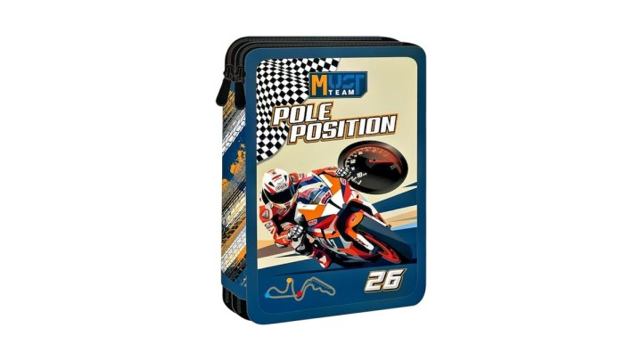 Σχολική Κασετίνα Διπλή Γεμάτη Must Team Pole Position