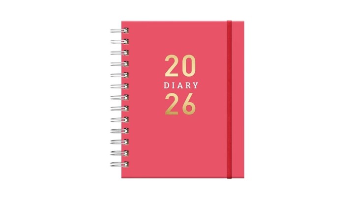 2026 A5 Day a Page Diary – Wiro Bound Daily Organiser with Notes