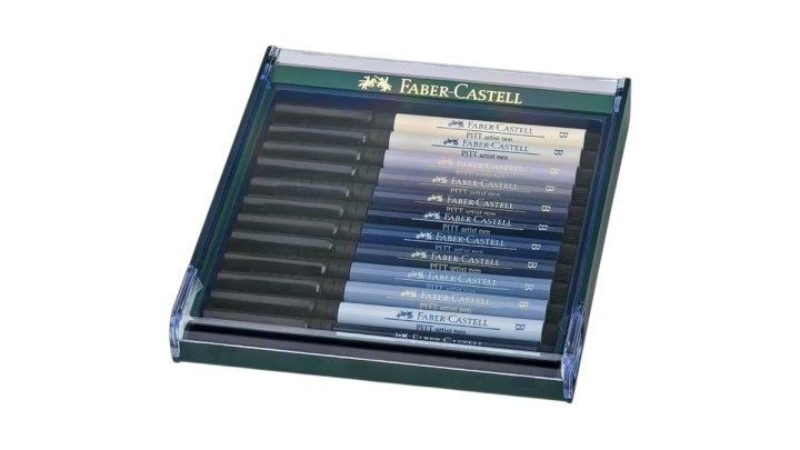 Faber castell Pitt Artist Pen Brush India ink pen set of 12, Grey tones
