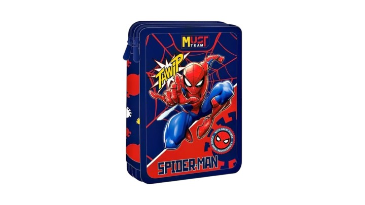 Σχολική Κασετίνα Διπλή Γεμάτη Must Spider-Man Thwip