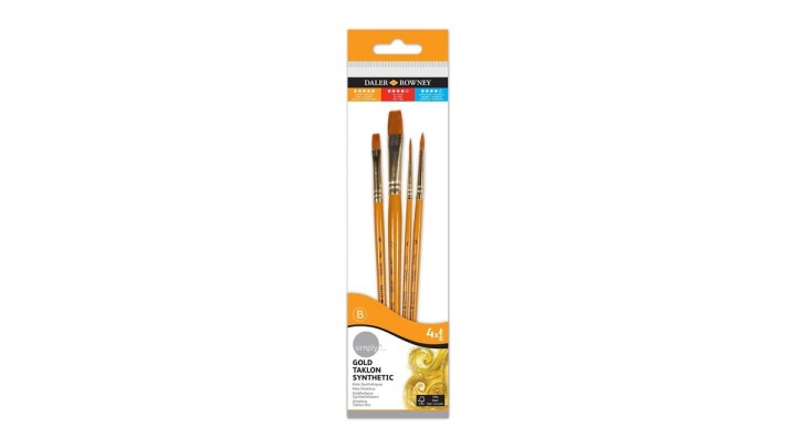 Daler Rowney Gold Taklon Synthetic Brush Set No.3 - 4 Pack