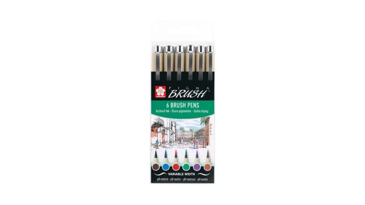 Sakura Pigma Brush set | 6 colours