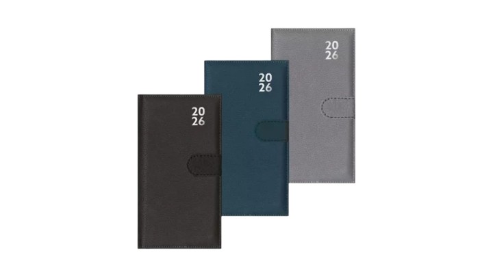 2026 WEEK TO VIEW SLIM PREMIUM DIARY WITH PEN ASSORTED COLORS