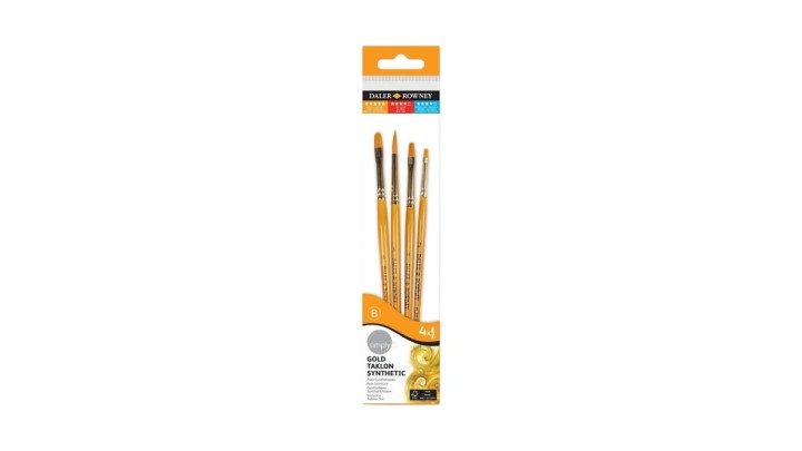 Daler Rowney Gold Taklon Synthetic Brush Set - 4 Pack