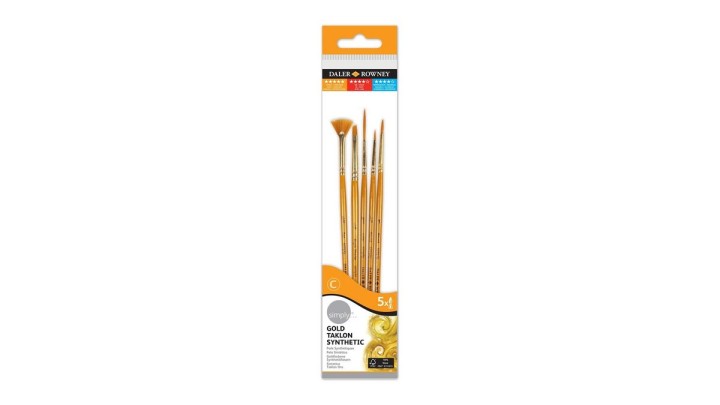 Daler Rowney Gold Taklon Synthetic Brush Set - 5 Pack # 1