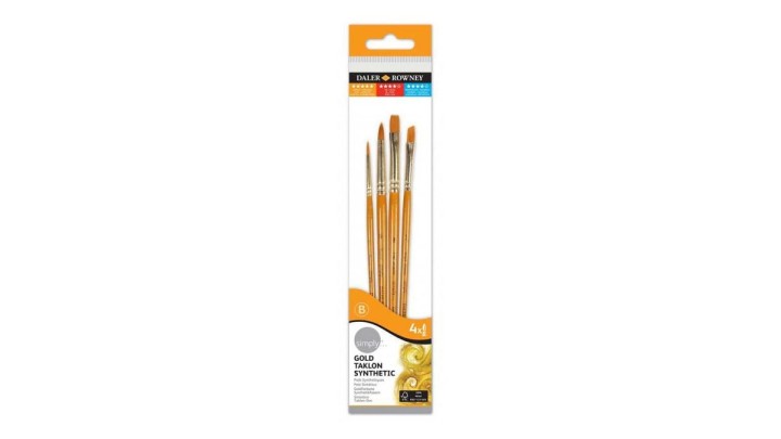 Daler Rowney Gold Taklon Synthetic Brush Set No.1 - 4 Pack