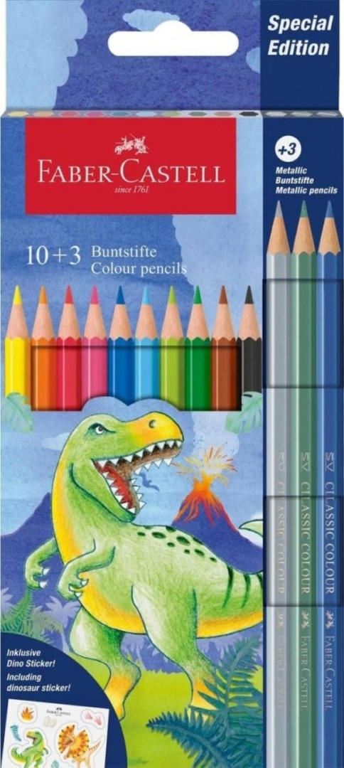 Faber Castell Classic colour Pencils Dino 10+3