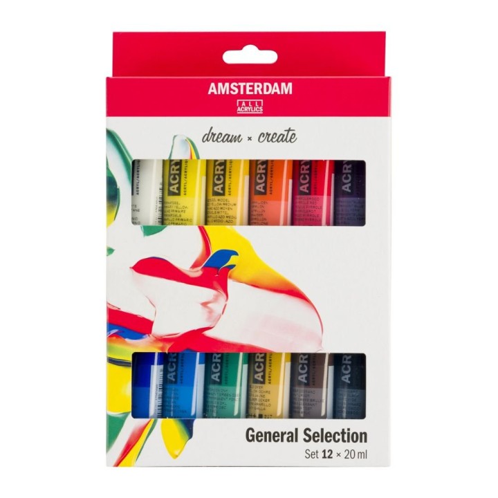 Amsterdam Standard Series acrylic paint general selection set, 12 x 20 ml