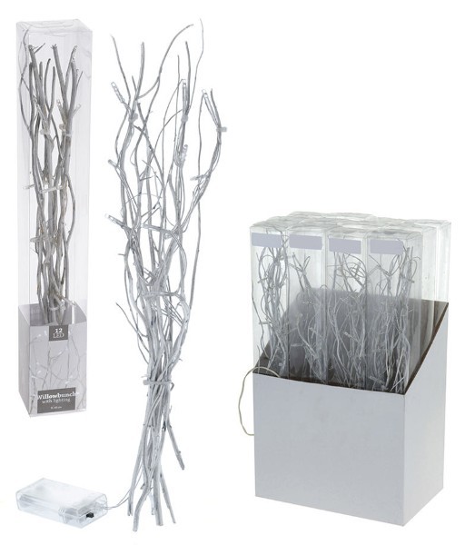 WILLOW BRANCHES 40CM SILVER WITH LED LIGHTS