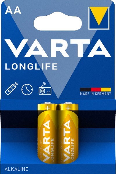 VARTA LONGLIFE ALKALINE BATTERIES AA, MIGNON LR6, 1,5V, 2-PACK