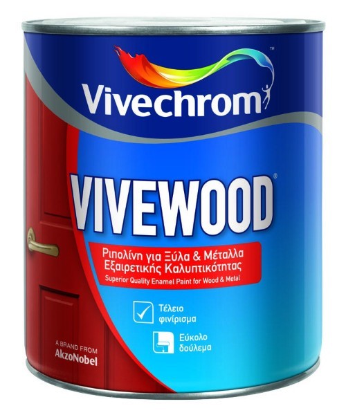 VIVECHROM WHITE VIVEWOOD MAT SUPERIOR QUALITY ENAMEL PAINT FOR WOOD AND METAL 750ML