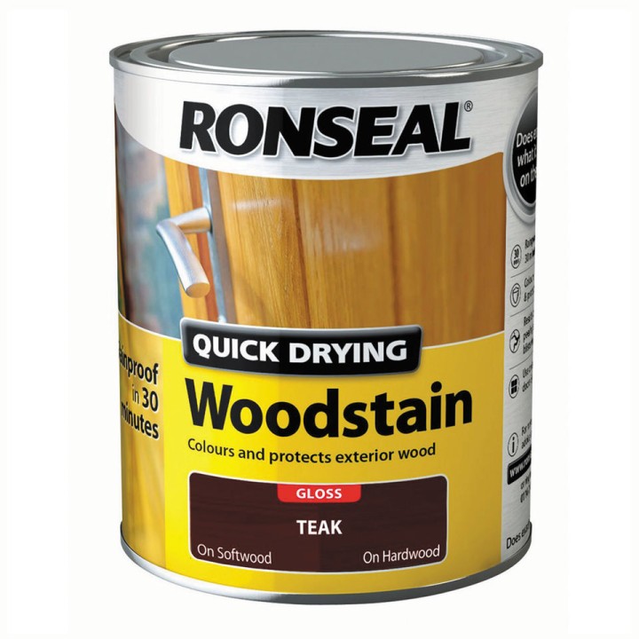 RONSEAL® QUICK DRYING WOODSTAIN - GLOSS DEEP MAHOGANY 0.75L