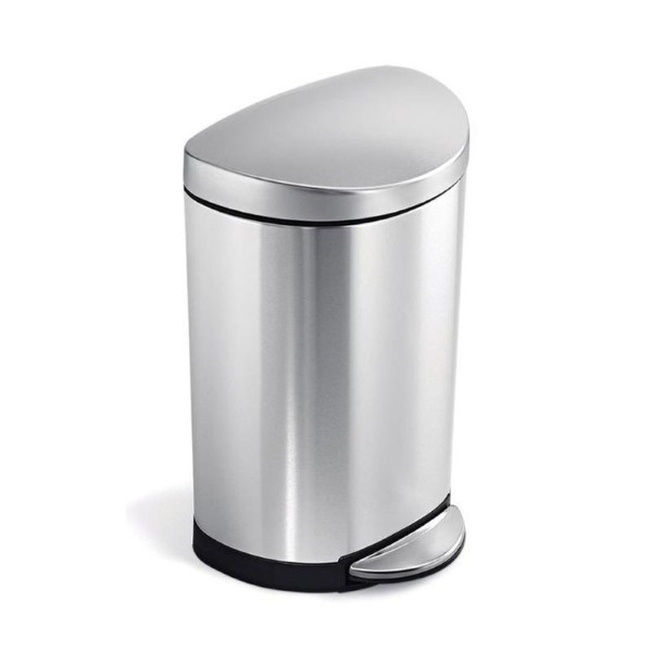 SIMPLEHUMAN SEMI-ROUND PEDAL BIN 10L - BRUSHED S/STEEL