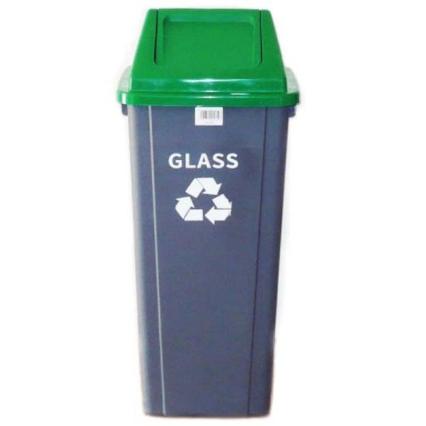 RECYCLING DUSTBIN FOR GLASS 90L - GREEN