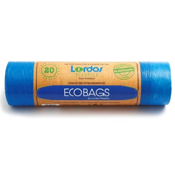 ECOBAGS ON ROLL 56L 20PCS - BLUE