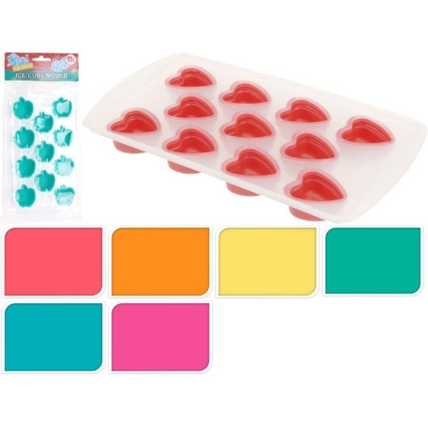 ICE CUBE TRAY PLASTIC 12X2.5X26CM - ASSORTED COLORS