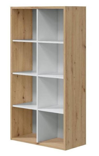 FORES BOOKCASE 4 TIER - OAK/WHITE