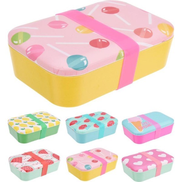 LUNCH BOX BAMBOO/MELAMINE - ASSORTED DESIGNS
