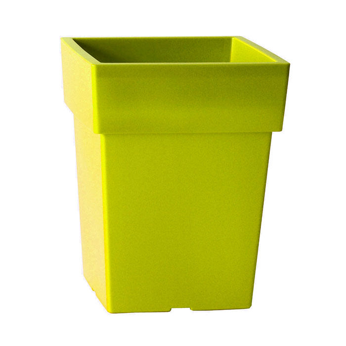 VIOMES LINEA SQUARE FLOWERPOT LOW 21X21X26CM 7.5LTR GREEN