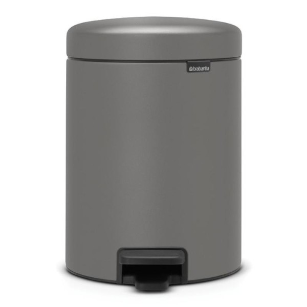 BRABANTIA NEW ICON PEDAL BIN LUXURY EDITION 5L- MINERAL CONCRETE GREY